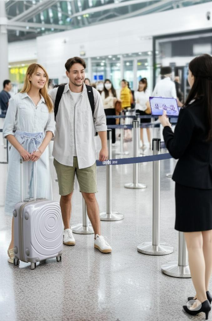 Travelers at Chinese airport